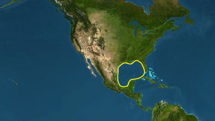 Zatoka meksykańska mapa 1