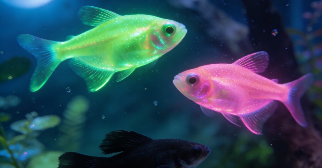 Świecące ryby akwariowe: pielęgnacja i gatunki glow fish w ciemności